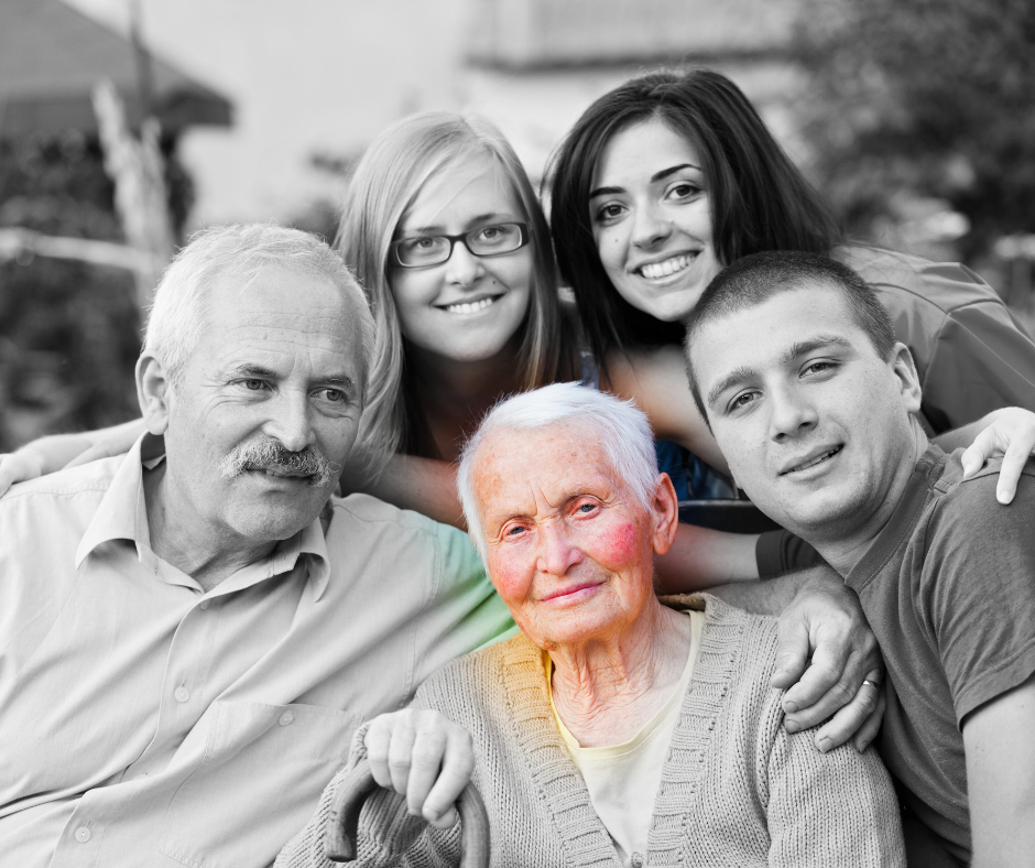 A family taking a photo