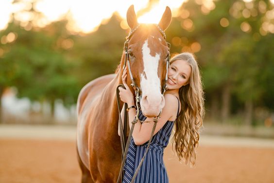 Young woman and her horse.